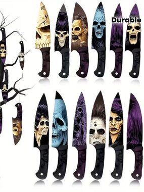 12pcs Dark Gothic Halloween Horror Knife Decor Hanging Prop for Haunted Houses